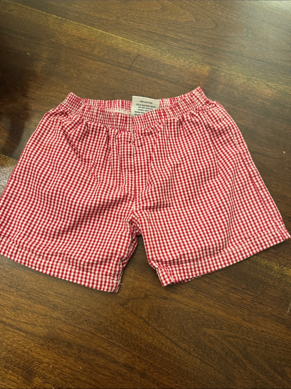 Jelly bean Kids Red Gingham Elastic-Waist Shorts 100% cotton